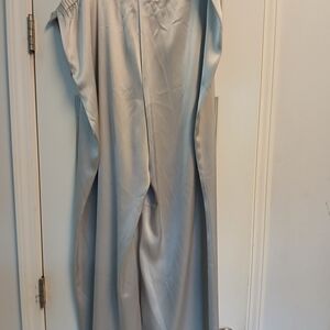 St. John Silver Gray Wide Leg Pants
